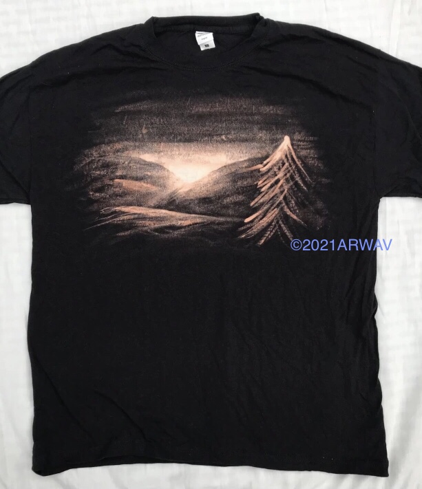 sunset on hills painted with bleach