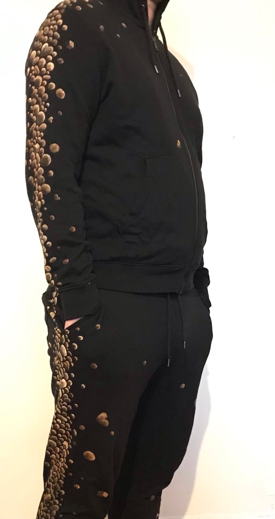 tracksuit painted with bleach