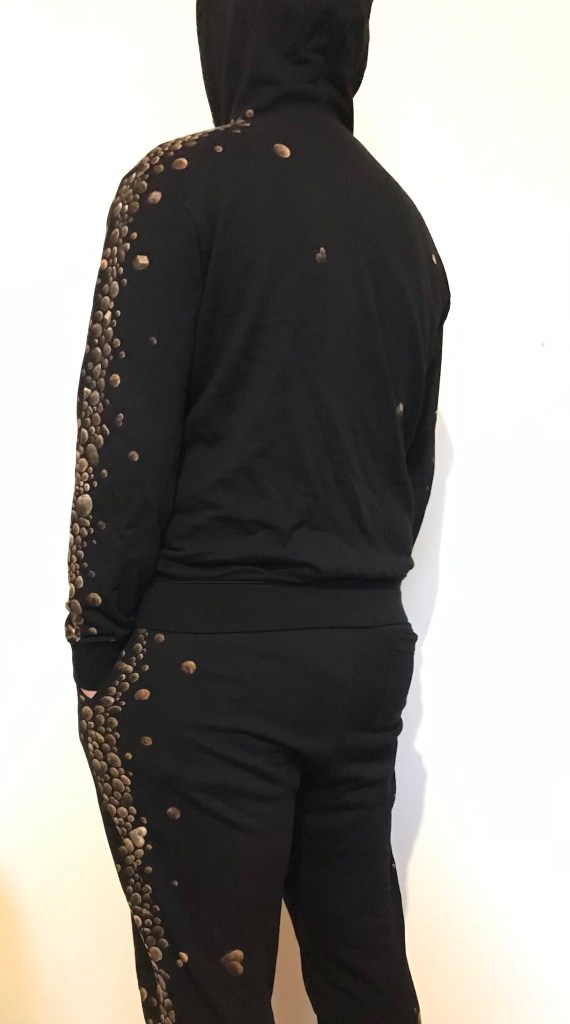 tracksuit painted with bleach
