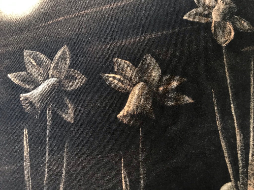 bleach painting of daffodils